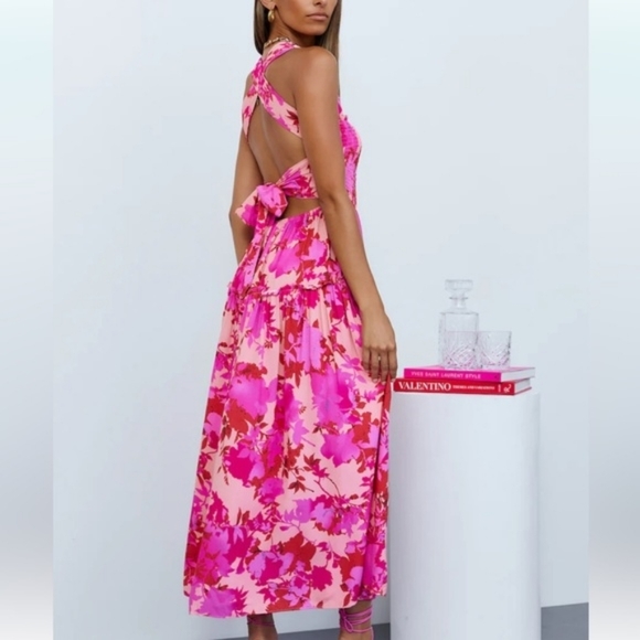 Hello Molly Wander To The Sun Midi Dress Pink Floral - Picture 3 of 10